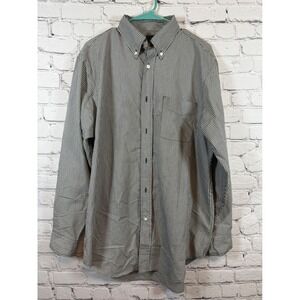 Dunning Button Down Shirt Gingham Checkered‎ Long Sleeve Collared L